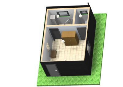 Zahradní domek 3,5 5 dispozice nábytek1